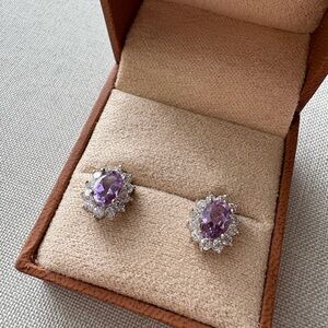 Vintage Kunzite sterling silver earrings